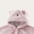 thumbnail image 4 of DJDLJWCJ Baby Hooded Cape Cute Bear Fleece Winter Poncho Soft Thick Warm Kids Bear Cape Pink Size 2T, 4 of 5