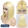 thumbnail image 2 of 613# Human Hair Bob Wig Straight 13x4 Lace Front Wig Brazilian Remy Hair Wigs 12inch for Women Pre Plucked With Baby Hair Hair Replacement, 2 of 5
