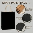 thumbnail image 5 of BagDream 25 Pack Paper Gift Bags, 8x4.25x10.5 Black Kraft Paper Bags with Handles Bulk for Shopping Bags Retail Merchandise Bags Grocery Bags Takeout Bags, 5 of 8