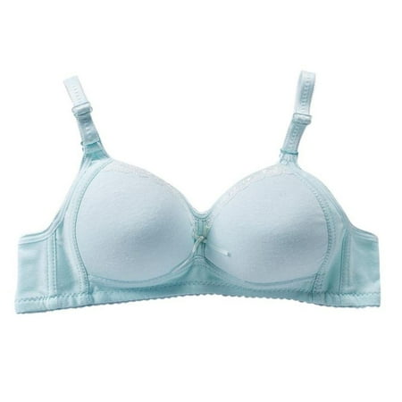 

Abcelit Clearance! Push UP Wire free Cute Bra Gather Adjustable Underwear For Women Blue 80B