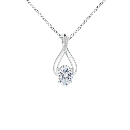 ANGARA IGI Certified Lab Grown 1.5 Ct Diamond Infinity Twist Pendant for Women in 14K White Gold (Size-8.5×6.5mm| Color-F-G| Clarity-VS) | Anniversary Jewelry Gift for Women | Diamond Necklace
