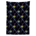 thumbnail image 3 of Ambesonne Emoji Tablecloth Rectangular Table Cover, Modern Tartan Plaid and Faces, 60"x90", Blue Violet Black and Mustard, 3 of 4