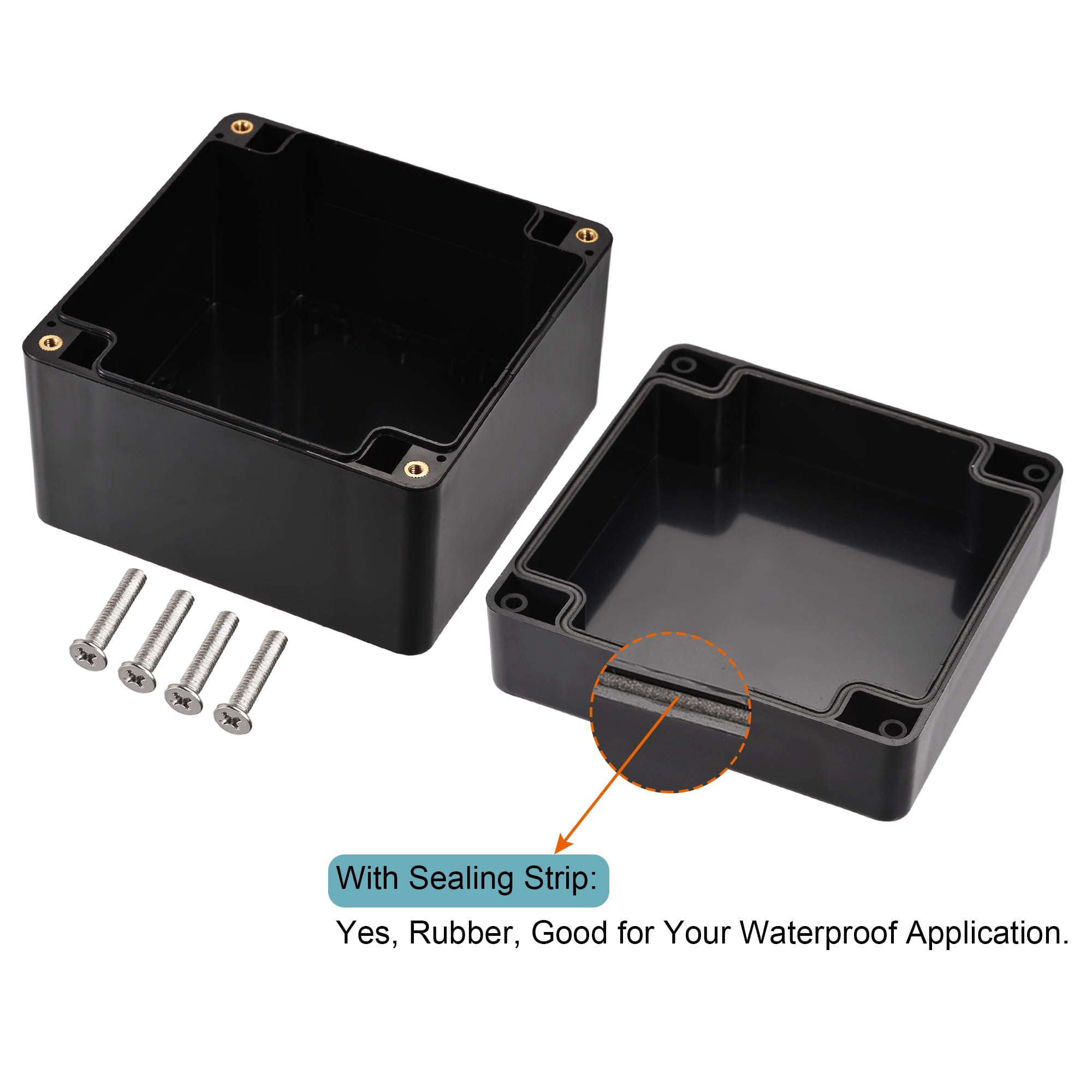 Uxcell Waterproof Junction Box 120x120x90mm ABS for Electrical Project Black