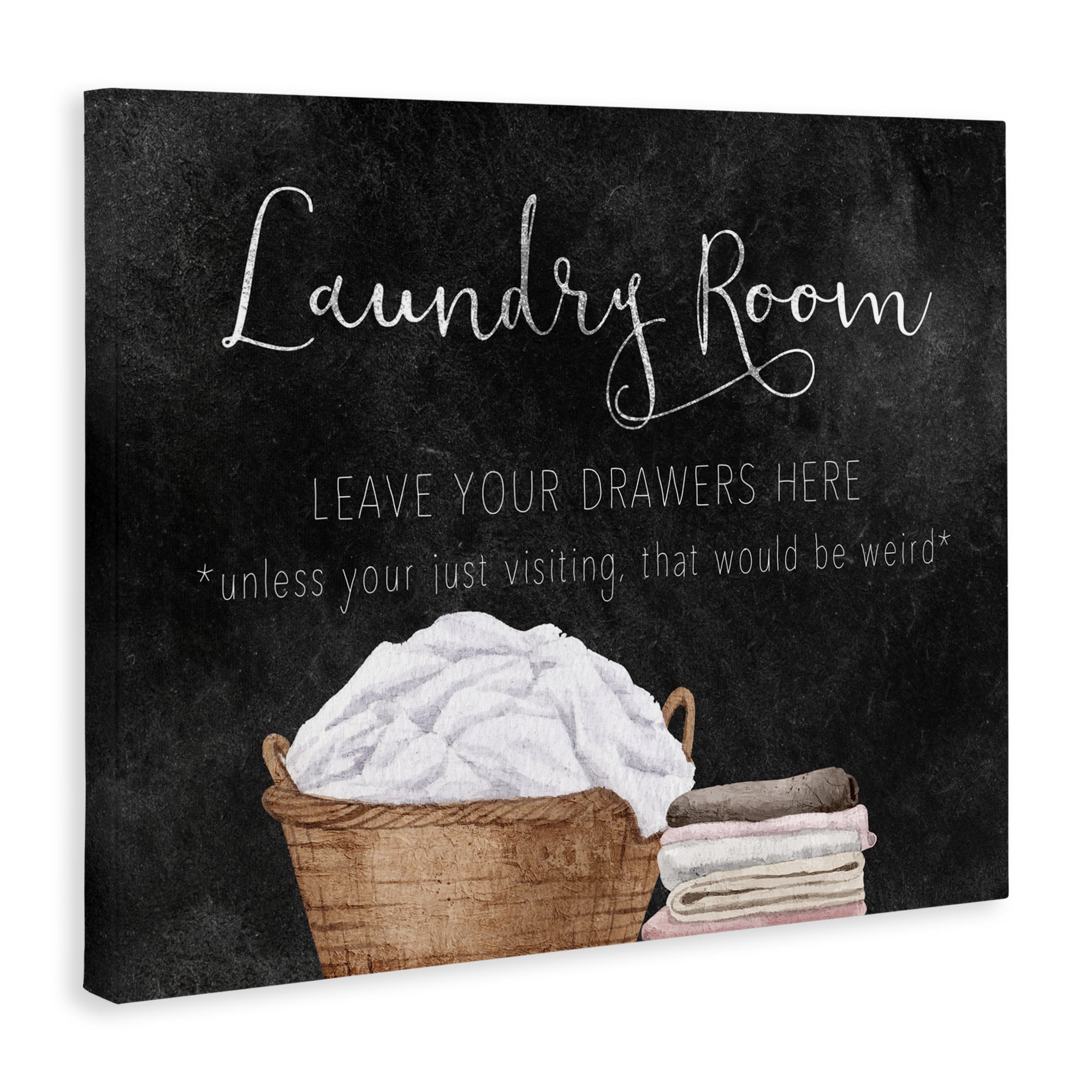 Leave Your Drawers Laundry Canvas Wall Art, design by Kim Allen