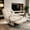 Ivory + Velvet + Cotton, variant on AUU Reclining Lazy Chair with Mobile Phone Holder, Large Comfortable Swivel Gliding Rocking Chair, Gold-Stamped Velvet