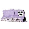thumbnail image 2 of Compatible with iPhone 16 Pro Max Wallet Case for Women, Shoulder Strap + Wristband Premium PU Leather Floral Flip Cover with Card Holder Kickstand Feature Protective Purse Case, Purple, 2 of 9