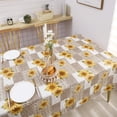 thumbnail image 3 of Vinyl Tablecloth with Flannel Backed Waterproof Oil-Proof PVC Table Cloth Wipeable Spill-Proof Plastic Table Cover for Indoor and Outdoor(Flower, 60 x 84 Inch Rectangle), 3 of 6