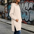 thumbnail image 7 of Kezqiaxn Womens Hoodie Fashion Solid Color Side Slit Casual Long Sweatshirts Long Sleeve Drawstring Pullover Tops with Pockets, 7 of 7