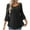 Black, variant on Mesh Shirts for Women Trendy Flowy Summer Vacation Dressy Tops Fall 3/4 Ruffle Sleeve Casual Work Tunics Layered Ladies Blouses(Small,Navy)