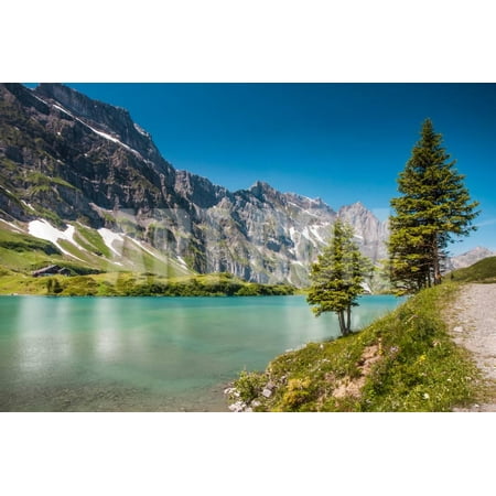 Hiking around Truebsee Lake in Swiss Alps, Engelberg, Central Switzerland Print Wall Art By (Best Hikes In Switzerland Alps)