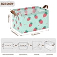 thumbnail image 7 of Yayeee Foldable Storage Basket for Shelves with Handles Set of 2 Waterproof Cloth Bins, Green Strawberry, 7 of 7
