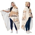 thumbnail image 2 of Wearable Blanket,Shiba Inu Hooded Wearable Flannel Blanket for Adults & Teens with Buckle,Winter Poncho Shawl Wrap Cape,50"x60", 2 of 5