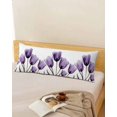 thumbnail image 5 of Purple Turquoise Tulip Throw Pillow Covers, Botanical Floral Petal Plants Soft Breathable Pillow Cases with Invisible Zipper for Sleeping, Long Body Pillowcases for Couch Bed Sofa Chair 20x54 Inches, 5 of 6