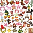 thumbnail image 4 of HVEST 45Pcs Western Cowboy Embroidered Iron on Patches, Brown Cowgirl Repair Patch Kit Sew on Embroidered Applique DIY Accessory for Backpack Clothes Pants Hats Jeans, 4 of 6