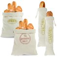 thumbnail image 1 of 4 Pcs Linen Bread Bags Rustic Drawstring Bread Storage Bags Reusable Loaf Bags Washable Pastries Bags Durable Food Storage Bag Wedding Gift for Homemade Bread Bakery, 1 of 10