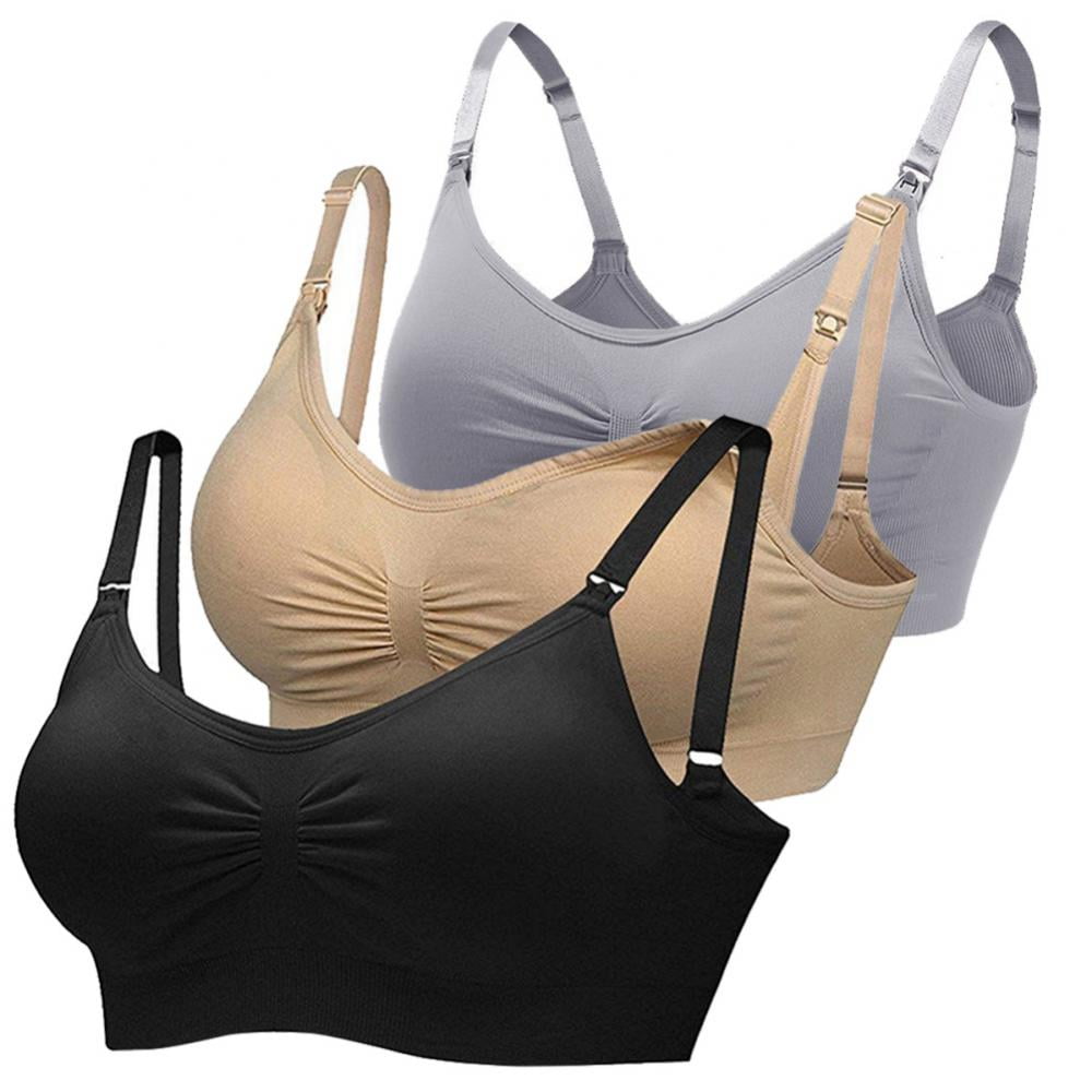 3 Pack Maternity Seamless Comfort Nursing Bra with Removable Pads Women Pregnancy Bra