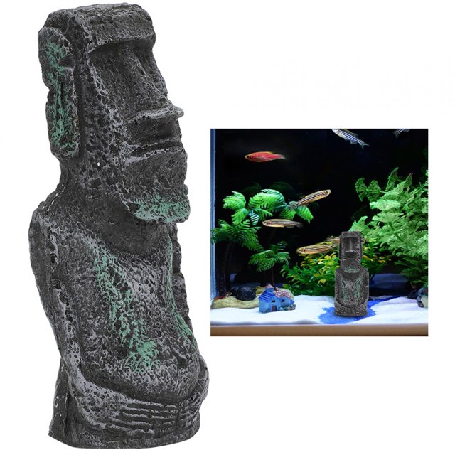Decoración de Acuario, estatua de piedra de imitación de Isla de Pascua, retrato romano antiguo de resina, retrato de Isla de Pascua