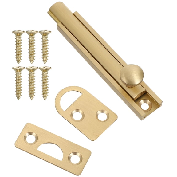RENACLIPY Concealed Flush Door Bolt Lock with Polished Brass Finish for Modern Home Decor