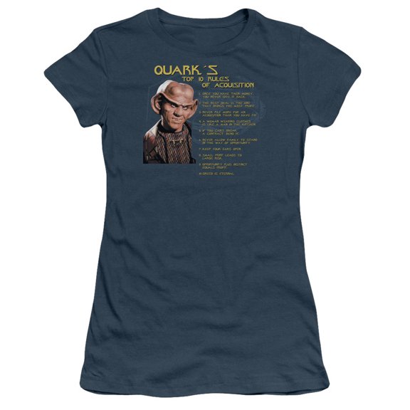 Star Trek - Quarks Rules - Juniors Teen Girls Cap Sleeve Shirt - Large