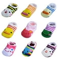 thumbnail image 4 of Dearhouse 5Pairs Baby Toddler Anti Slip Skid Socks for 6-18 Months Cute Animal Stripes No-Show Crew Boat Socks Baby Socks Footsocks, 4 of 7