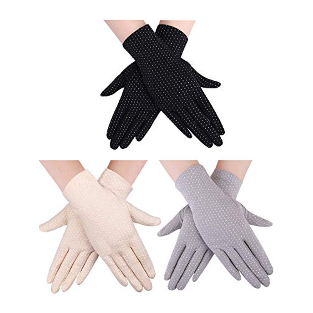 Boao 3 Pairs Women Sun Protective Gloves UV Protection Summer Sunblock