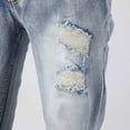 thumbnail image 6 of MHFRRA Bootcut Jeans for Men Men's Straight Leg Jeans Distressed Denim Pants for Casual Daily Wear Comfortable Stretch Fit Fashionable Tear Details Versatile Outfit Pairing Size 32, 6 of 6