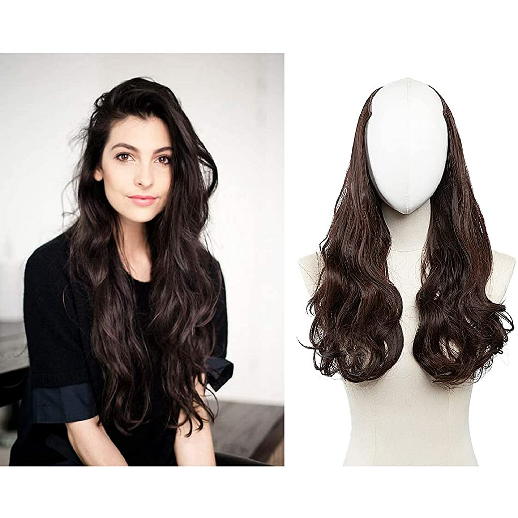 ALmi Long U Part Hair Extensions Chestnut Brown Curly Wave Full Head Synthetic U Shape Hair Wigs for Women Girls 24 Inch | Walmart Canada ALmi Long U Part Hair Extensions Chestnut Brown Curly Wave Full Head Synthetic U Shape Hair Wigs for Women Girls 24 Inch | Walmart Canada