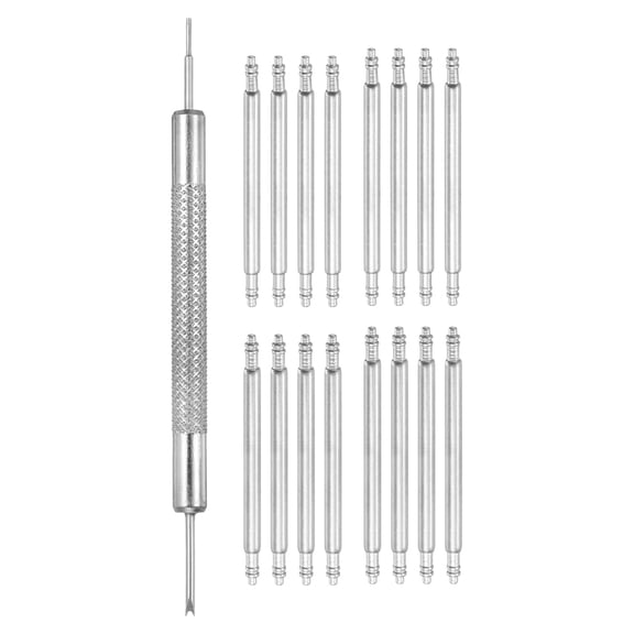 16pcs 26/26/25/25mm Watch Spring Bar 1.5mm 1.8mm Thickness Band Pins Double Fringe Stainless Steel Replacement Pin with Removal Tool for Watch Band Link