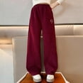 thumbnail image 5 of Staki Teen Girl Sweatpants Girls Sweatpants Cotton Fleece Girls Active Joggers Soft Athletic Sweat Pants for Kids Youth with Pocket Drawstring(Wine,9-10 Years), 5 of 9