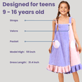 thumbnail image 2 of ATSITK Bath Towel Wraps with Straps for Girls with Pocket |Body Towel for Kids 9-16 Year-old，Purple Bath Towel, 2 of 7