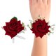 thumbnail image 1 of Uxcell Ramo de muñeca de novia, para trajes de novio, novia, padrinos, ceremonia de boda, cena de aniversario, fiesta roja, 1 of 5