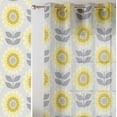 thumbnail image 2 of Vargottam Flower Print Sheer Georgette Curtains for French Doors & Balcony - 2 Panels, 96" Long, Light Filtering, Grommet Top Printed Drapes for Living Room or Lounge, 2 of 9