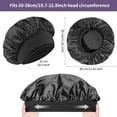 thumbnail image 5 of 2 PCS Satin Hair Bonnet for Women | Elastic and Reusable Shower Hair Caps | Satin Bonnet for Sleeping Women, Shower Caps | Double Layers Hair Cap | Environmental Protection | 11.8Inches, Black, 5 of 8