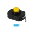thumbnail image 3 of Interruptor de Botón de Auto-bloqueo Uxcell, 20 Pcs KAN23 Pin Doblado con Agujero On/Off Auto-bloqueo DC 30V 1A Micro Interruptor, Negro, 3 of 5
