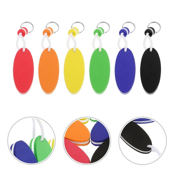 MLINS 6pcs Key Chains Water Sports Keychain Oval Shaped Keys Storage Keychain Floating Key Ring Key Float Surfboard Pendant Keychain