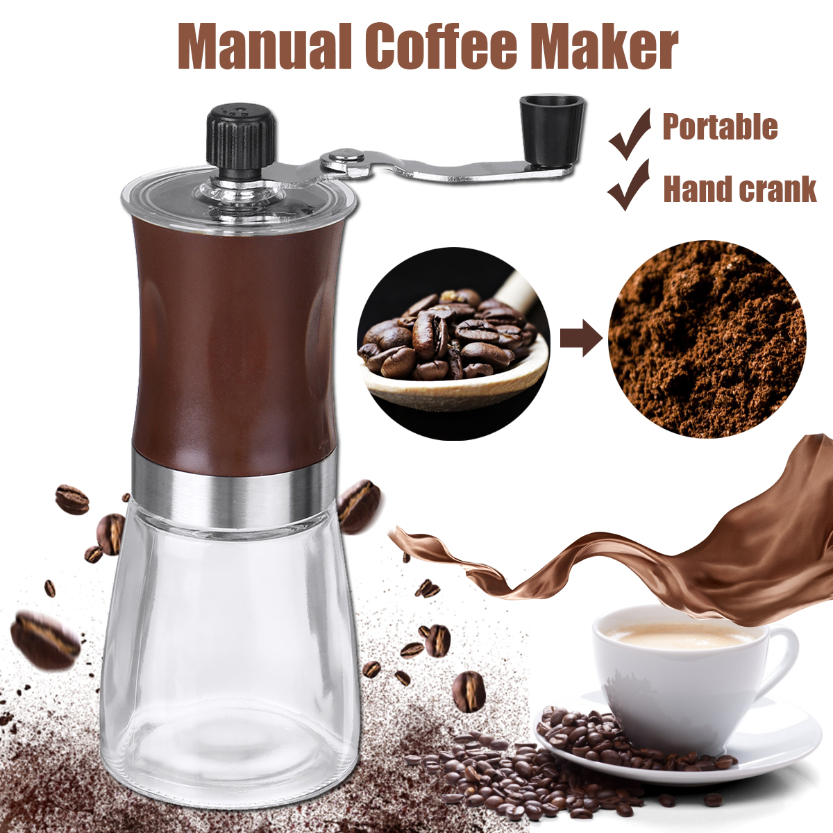 Portable Hand Bean Mill Professional Manual Coffee Grinder Perfect