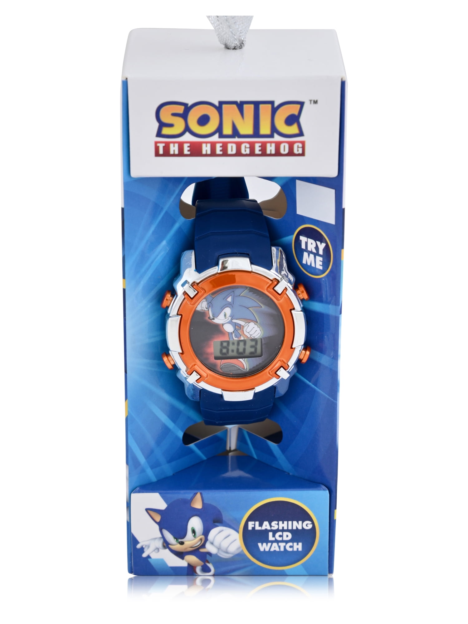 SNC4288MWM Sonic Kids Flashing Lights LCD Watch with Plastic Strap