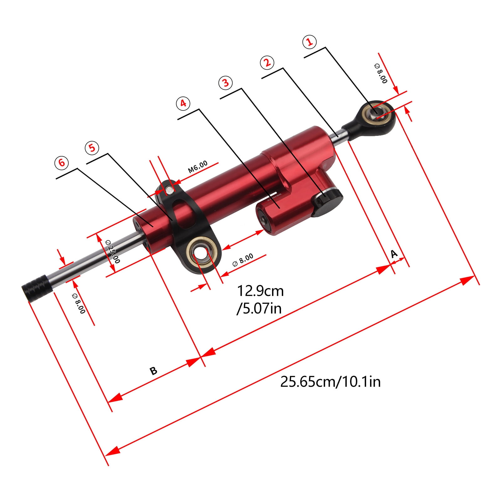 Steering Support Damper Unit, Anodized Aluminum Structure, Front End ...