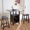 thumbnail image 3 of SAFAVIEH Casey 3 Pc Set Drop Leaf Pub Table Espresso, 3 of 5
