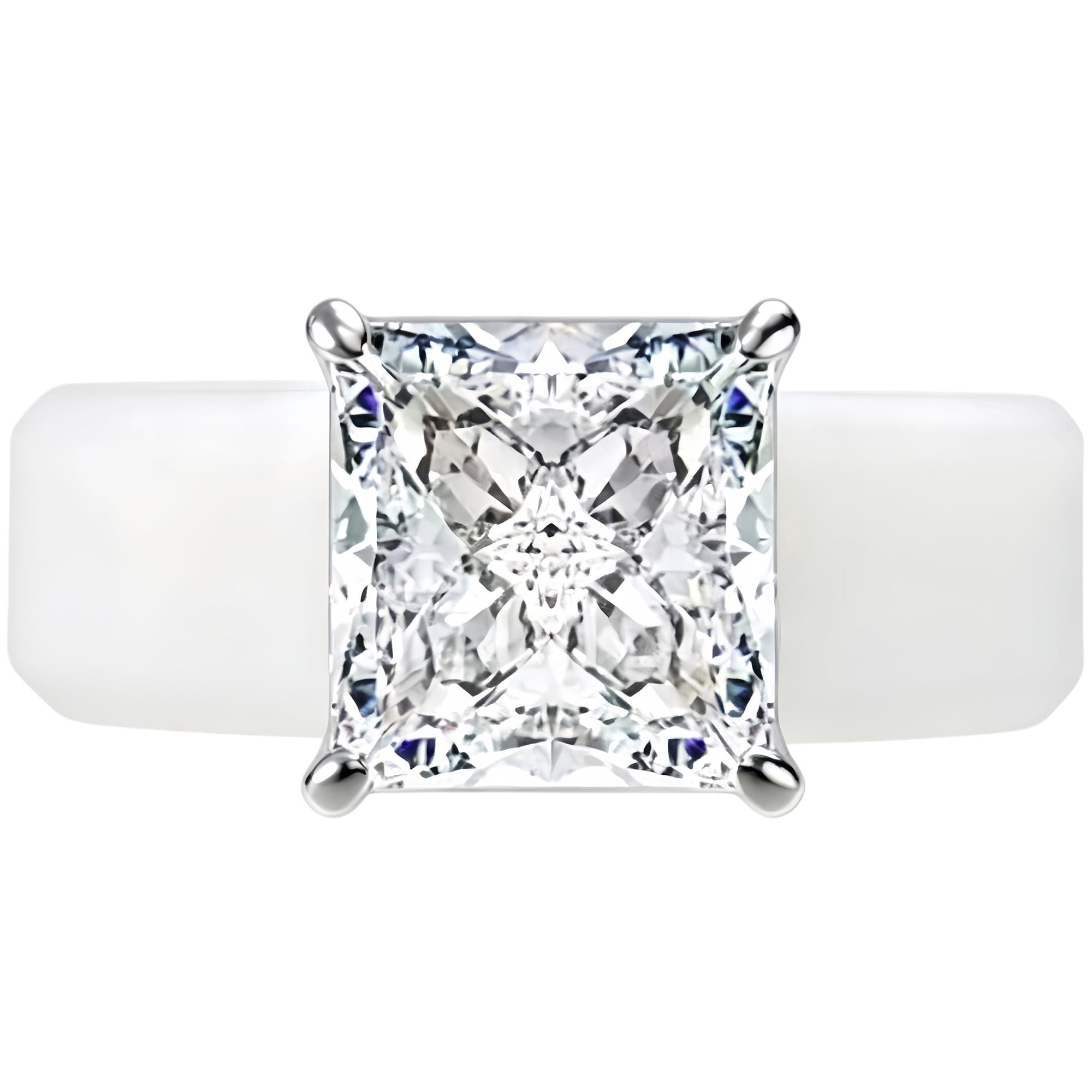 Flydeer Silicone Rings for Women Princess Cut Solitaire Promise Engagement Ring 5A CZ Stackable Wedding Band Jewelry Gift for Her Size 7