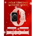thumbnail image 5 of Wearlizer Christmas Snowflakes Engraved Watch Band Compatible with Apple Watch Band 42mm Christmas Gift Silicone Band for Girls, 44mm/45mm/49mm Series 8 7 6 5 4 3 2 1 SE, 5 of 6