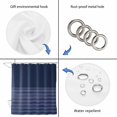 thumbnail image 7 of Navy Blue Striped Shower Curtains for Bathroom, Waterproof Fabric Bath Curtains Decor, Bath Tub Curtain Vintage Stripes Ombre Decorative Shower Curtain Sets with 12 Hooks, 72x72 Inch, 7 of 7