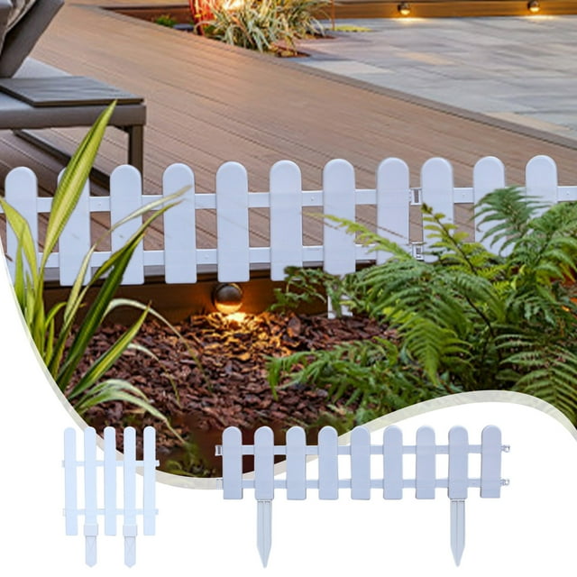 Sentmoon Sun Shade Car Outdoor Shade PVC Garden Fence White Decorative Edging Lightweight Easy Install Plastic Border Patio Garden Landscape Yard Accent DIY