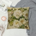 thumbnail image 2 of Nawypu  Vintage Flower Throw Pillow Covers Peony Rose Home Decorative Pillow Covers Retro Square Decorative Cushion Covers, White, 2 of 5