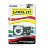 Casio Tape Cassette for KL Label Makers, 3/4in x 26ft, Black on White