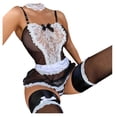thumbnail image 5 of Gibobby Ropa sexy de mujer para sexo Lencería sexy para mujer, lencería de encaje floral, de una pieza, exótica, traviesa, con tirantes, lencería de peluche(Negro, CH), 5 of 5