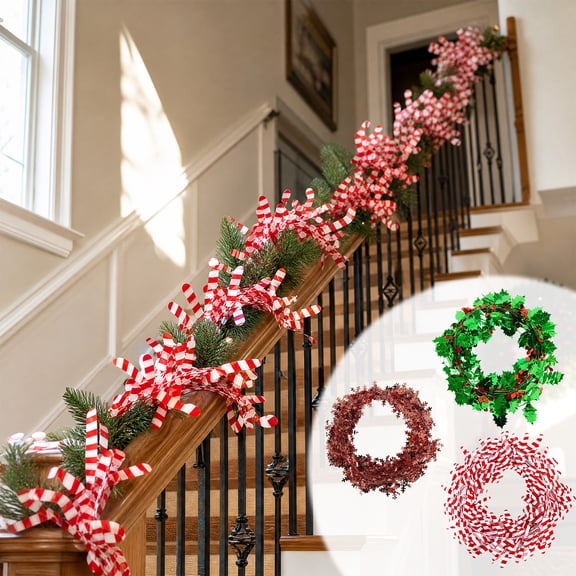 WDOBM Christmas Decoration, 7.5M Artificial Green Ivy Garland Flexible, Christmas Garland, Lighted Christmas Garland for Mantel Fireplace Front Door