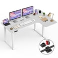 thumbnail image 1 of MotionGrey - Ergo2 Pro Bureau Debout Électrique en L Droit Réglable avec Paramètres de Mémoire - Dessus Blanc 63"x43 Pouces Cadre Blanc - Bureau Ergonomique pour la Maison et le Bureau, 1 of 10