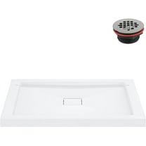 Streamline DT-2236-116 60 in. x 36 in. Corner PP Shower Base in Glossy White With Left Drain, Drain Included