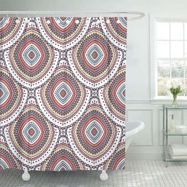 KSADK Abstract Beautiful Boho Chic Pattern Ethnic Detailed Great and Packaging Arabic Curl Shower Curtain Bath Curtain 66x72 inch